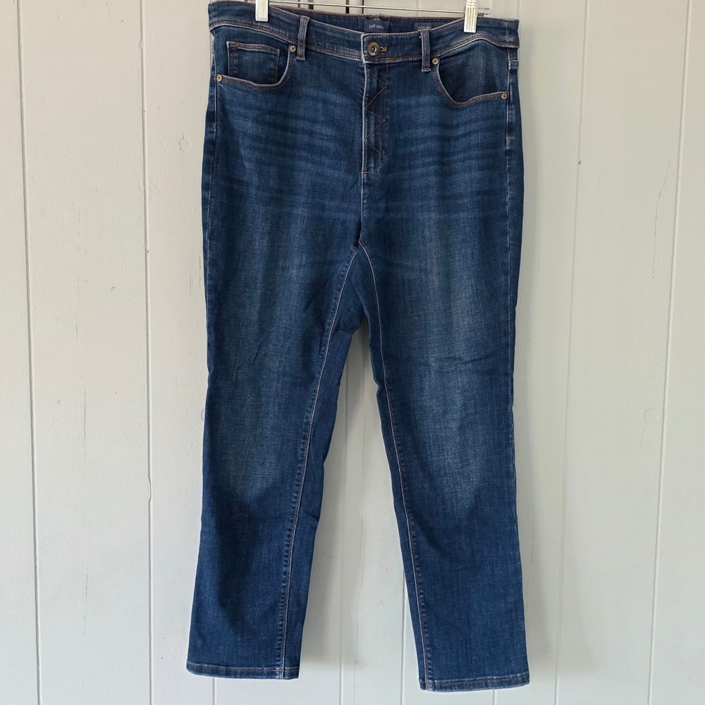 J. Jill Denim High-Rise Straight Leg Jeans Dark Wash Blue 14P Petite